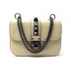 SAC A MAIN VALENTINO ROCKSTUD VITELLO GLAM LOCK SMALL CUIR BEIGE HAND BAG 1855€