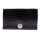 SAC POCHETTE A MAIN CELINE EN CUIR FACON CROCODILE NOIR LEATHER POUCH CLUTCH