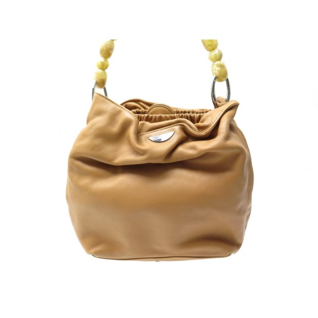 SAC A MAIN CHRISTIAN DIOR MALICE PERLA PM CUIR CAMEL LEATHER HAND BAG PURSE 900€