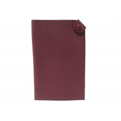 NEUF PORTE PASSEPORT HERMES TARMAC CUIR CHEVRE MYSORE ROUGE NEW COVER 226€