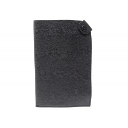 NEUF PORTE PASSEPORT HERMES TARMAC CUIR CHEVRE MYSORE NOIR NEW COVER 226€