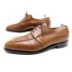 NEUF CHAUSSURES JOHN LOBB MILAN 10EE 44 LARGE CUIR MARRON PATINE + SAC 