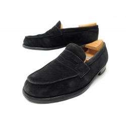 CHAUSSURES JM WESTON MOCASSINS 180 7C 41 EN DAIM NOIR EMBAUCHOIRS SHOES 850€