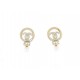 NEUF BOUCLES D'OREILLES CHANEL LOGO CC PERLES METAL DORE & STRASS EARRINGS 490€