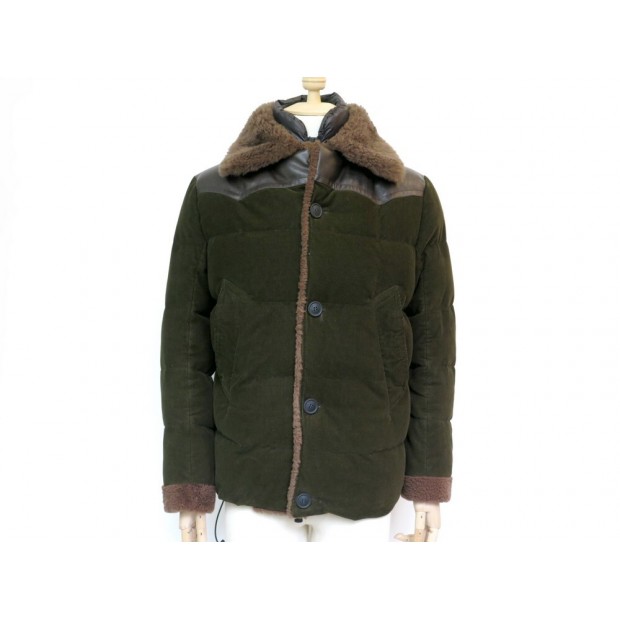 MANTEAU MONCLER ROUBION GIUBBOTTO 48 M VELOURS KAKI DOUDOUNE DOWN JACKET 1850€