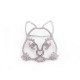 NEUF BROCHE CHANEL CHAT CHOUPETTE STRASS ARGENTE + BOITE COLLECTOR NEW BROOCH