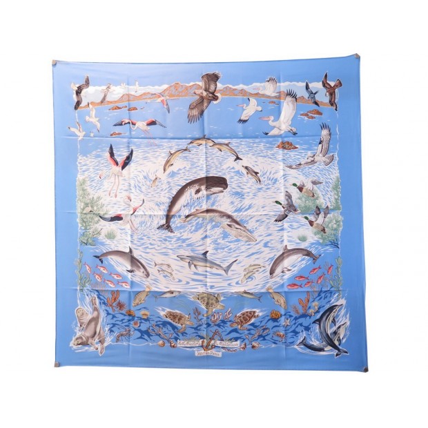 NEUF FOULARD HERMES LA VIE PRECIEUSE DE LA MEDITERRANEE CARRE 90 SOIE SCARF 460€