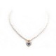 COLLIER VAN CLEEF & ARPELS EN PERLES PENDENTIF COEUR SAPHIR DIAMANTS NECKLACE