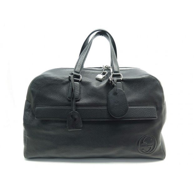 SAC DE VOYAGE A MAIN GUCCI WEEKEND SOHO BANDOULIERE 322055 CUIR GRAINE BAG 2350€