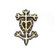 BROCHE CHRISTIAN LACROIX CROIX DE GARDIAN CAMARGUE EN RESINE NOIRE CROSS BROOCH