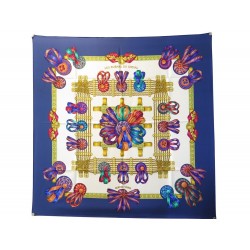 NEUF FOULARD HERMES LES RUBANS DU CHEVAL JOACHIM METZ CARRE SOIE SILK SCARF 410€