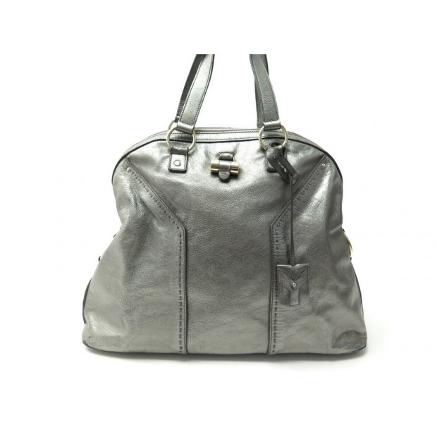 SAC A MAIN YVES SAINT LAURENT MUSE 153959 GM CUIR ARGENTE LEATHER HAND BAG 1460€