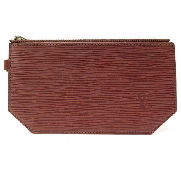 POCHETTE A MAIN LOUIS VUITTON INTERNE CUIR EPI MARRON SAC LEATHER CLUTCH POUCH