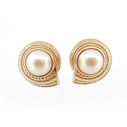 VINTAGE NEUF BOUCLES D'OREILLES CHRISTIAN DIOR ESCARGOT PERLE PEARL EARRINGS NEW