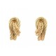 VINTAGE BOUCLES D'OREILLES CHRISTIAN DIOR CORDAGE A CLIP EN METAL DORE EARRINGS