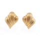 VINTAGE BOUCLES D'OREILLES CHRISTIAN DIOR COQUILLAGE METAL DORE SHELL EARRINGS