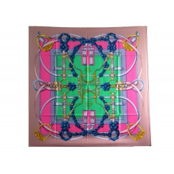 NEUF FOULARD HERMES GRAND MANEGE CARRE 90 HENRI D'ORIGNY EN SOIE SLIK SCARF 410€