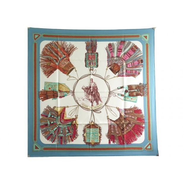 FOULARD HERMES CUIRS DU DESERT DE LA PERRIERE CARRE 90CM SOIE SILK SCARF 410€