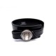 BRACELET HERMES TOUAREG 18 CM EN CUIR NOIR ET BOUCLE EN ARGENT MASSIF JEWELS