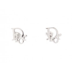 BOUCLES D'OREILLES CHRISTIAN DIOR MONOGRAMME OBLIQUE ARGENTE EARRINGS 310€