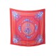 CHALE HERMES JEUX DE PAILLE PERRIERE CACHEMIRE ET SOIE ROUGE FOULARD SHAWL 1000€