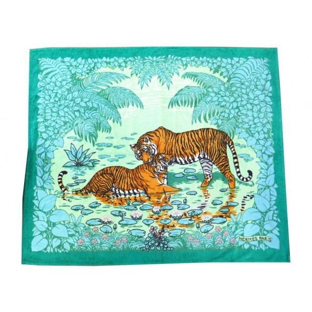 NEUF GRAND DRAP DE PLAGE HERMES TIGRES JUNGLE LOVE 140x170 SERVIETTE TOWEL 960€