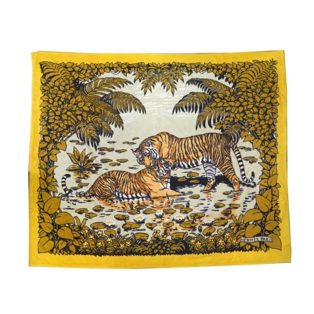 NEUF GRAND DRAP DE PLAGE HERMES TIGRES JUNGLE LOVE 140 x170 SERVIETTE TOWEL 960€