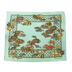 NEUF GRAND DRAP DE PLAGE HERMES POISSONS 140 x 170CM TAPIS SERVIETTE TOWEL 960€