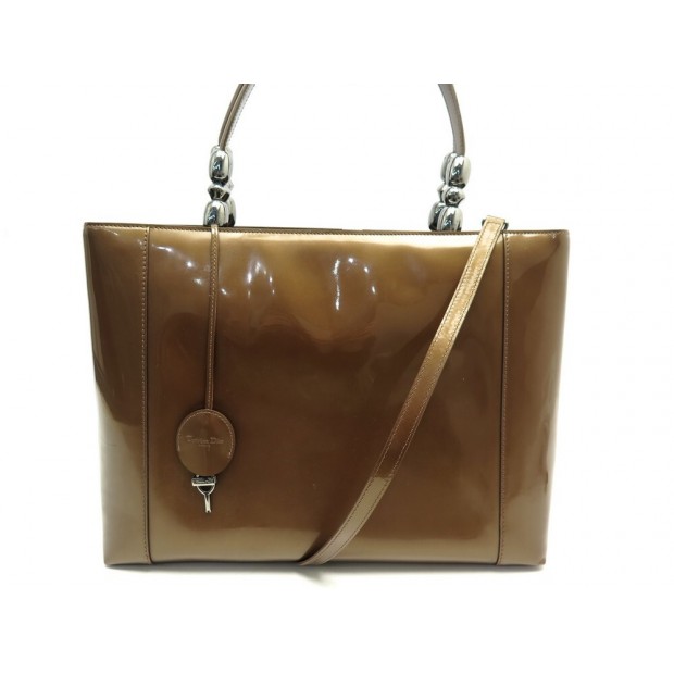 SAC A MAIN CHRISTIAN DIOR LADY MALICE PERLA GM CUIR VERNIS BANDOULIERE BAG 1500€