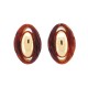 VINTAGE BOUCLES D'OREILLES CHRISTIAN DIOR OVALES EN METAL DORE GOLDEN EARRINGS