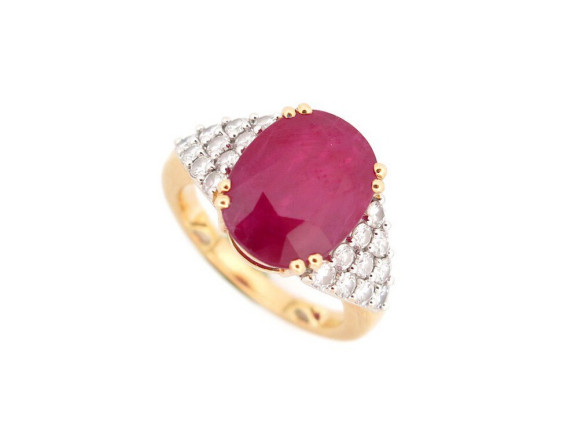 bague van der bauwede t52 or jaune 18k rubis 7.2ct