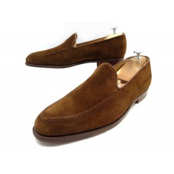 NEUF CHAUSSURES SHIPTON & HENEAGE TORQUAY MOCASSINS MARRON 10E 43.5 DAIM LOAFERS