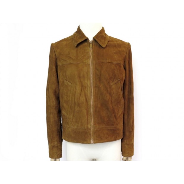 NEUF VESTE SANDRO BLOUSON T48 M EN DAIM GOLD CAMEL NEW SUEDE LEATHER JACKET 695€