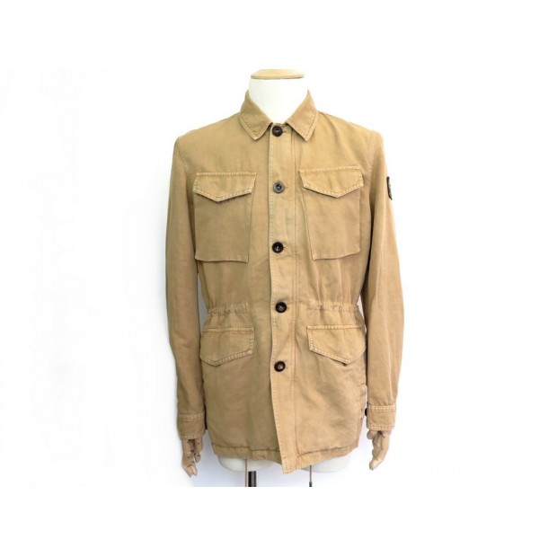 BLOUSON BELSTAFF WEYMOUTH 71050513 48 M VESTE EN TOILE DENIM CAMEL JACKET 650€