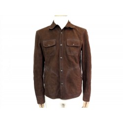 BLOUSON RALPH LAUREN VESTE CHEMISE EN CUIR NUBUCK 48 M LEATHER SHIRT JACKET 899€