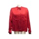 BLOUSE CHANEL LOGO CC EN SOIE ROUGE L 42 CHEMISE RED SILK SHIRT 1600€