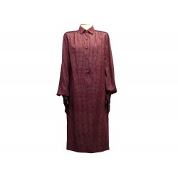 VINTAGE NEUF ROBE CHANEL CREATIONS 1970 LOGO CC 40 M LAINE BORDEAUX DRESS 4690€