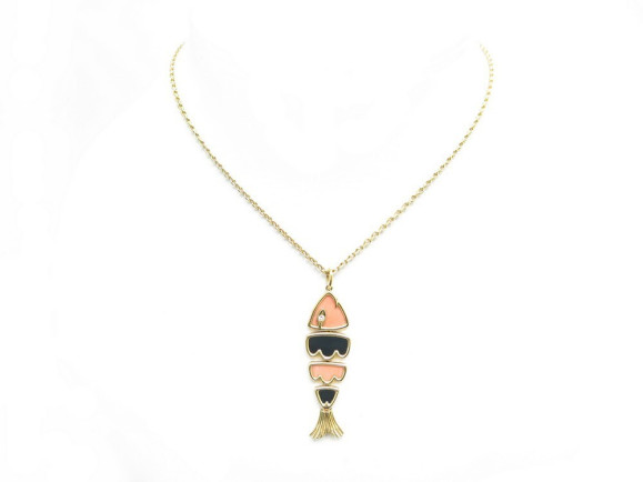 collier pendentif van cleef arpels poisson en corail