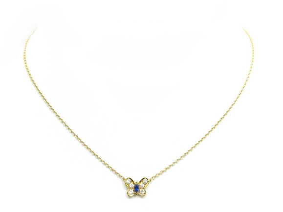 collier van cleef arpels pendentif papillon saphir