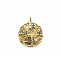 VINTAGE PENDENTIF VAN CLEEF & ARPELS HIRONDELLES OR JAUNE 18K DIAMANTS PENDANT