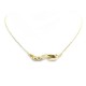 COLLIER EN OR JAUNE 18K 7.5GR FEUILLES DIAMANT SOLITAIRE DIAMOND GOLD NECKLACE