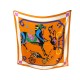 NEUF FOULARD HERMES TOUT EN CARRE 140 CM EN SOIE ORANGE BOITE SILK SCARF 800€