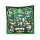 NEUF FOULARD HERMES LES FOLIES DU CIEL LOIC DUBIGEON SOIE VERTE SILK SCARF 410€