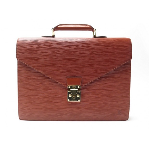 SACOCHE LOUIS VUITTON AMBASSADEUR CARTABLE EN CUIR EPI CAMEL BRIEFCASE 2400€