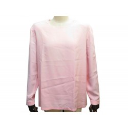 NEUF HAUT CHANEL BLOUSE EN SOIE ROSE M 40 BOUTONS LOGO CC NEW SILK SHIRT 1600€