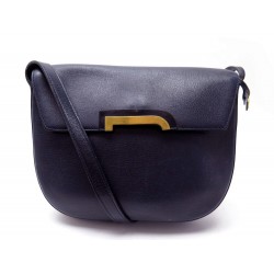 SAC A MAIN DELVAUX BANDOULIERE EN CUIR BLEU MARINE BLUE LEATHER HAND BAG 2600€