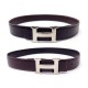 CEINTURE HERMES BOUCLE H LIEN REVERSIBLE 32MM T79 CUIR NOIR & CHOCOLAT BELT 710€