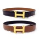 CEINTURE HERMES BOUCLE H DORE LIEN REVERSIBLE 32 MM T79 CUIR BOX EPSOM BELT 710€