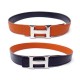 CEINTURE HERMES LIEN REVERSIBLE 32 MM EN CUIR T72 BOUCLE H PALLADIE BELT 710€