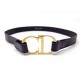 CEINTURE CHRISTIAN DIOR FERMOIR MONOGRAM METAL DORE T70 EN CUIR NOIR BLACK BELT